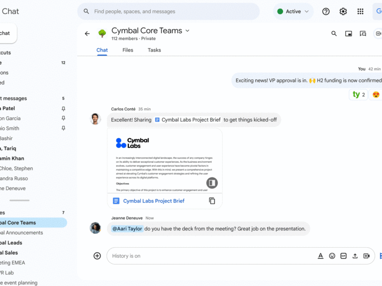 Evolving collaboration in Google Chat with smart chips